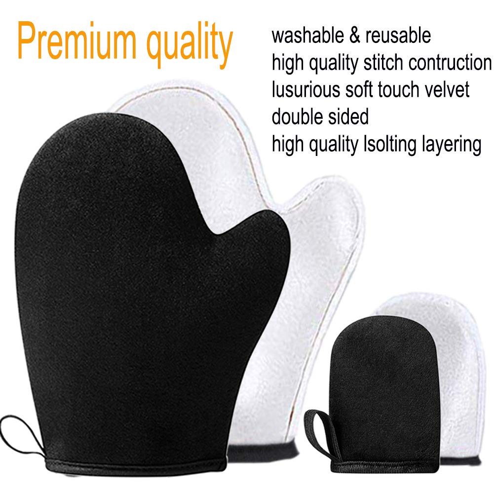 KELILO 5-in-1 Self Tanning Mitt Applicator Set | Exfoliating Mitt, Back Applicator, Face Mitt