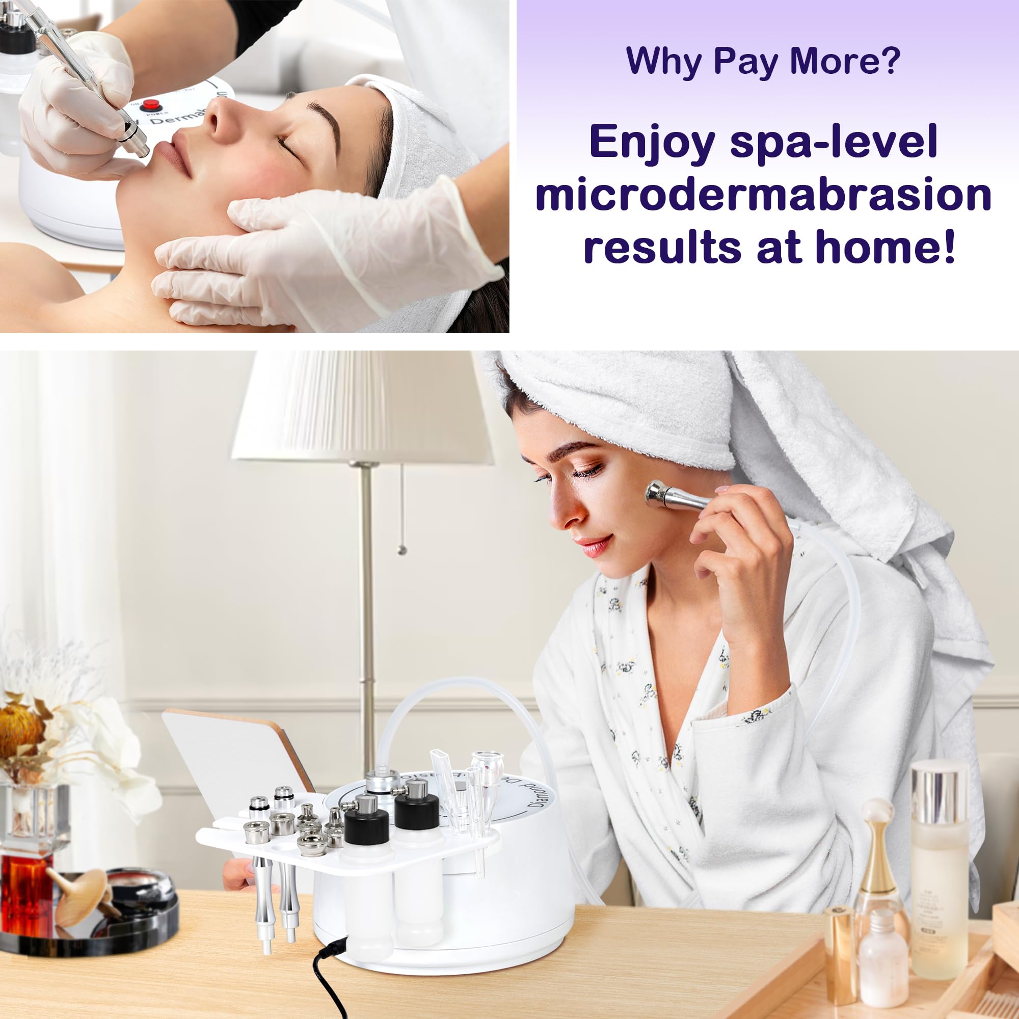Kendal 3-in-1 Microdermabrasion Machine – Diamond Dermabrasion, Vacuum Blackhead Removal & Spray Moisturisation