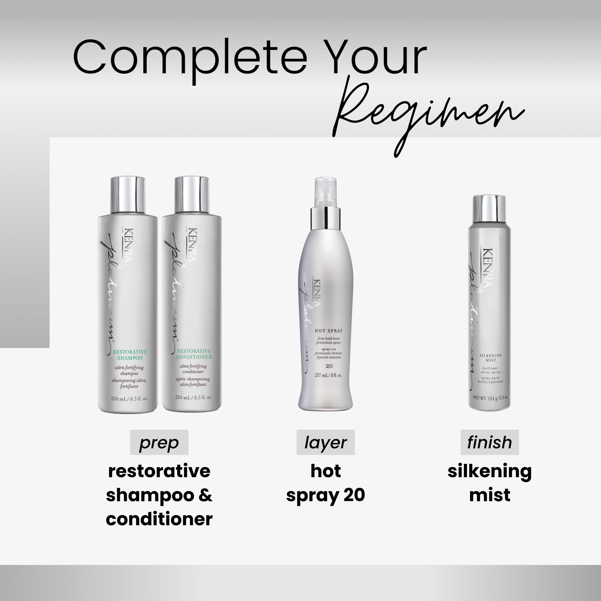 Kenra Platinum Hot Spray 20 – Heat Protection Styler, Long-Lasting Hold, Shine | 2 x 8 oz