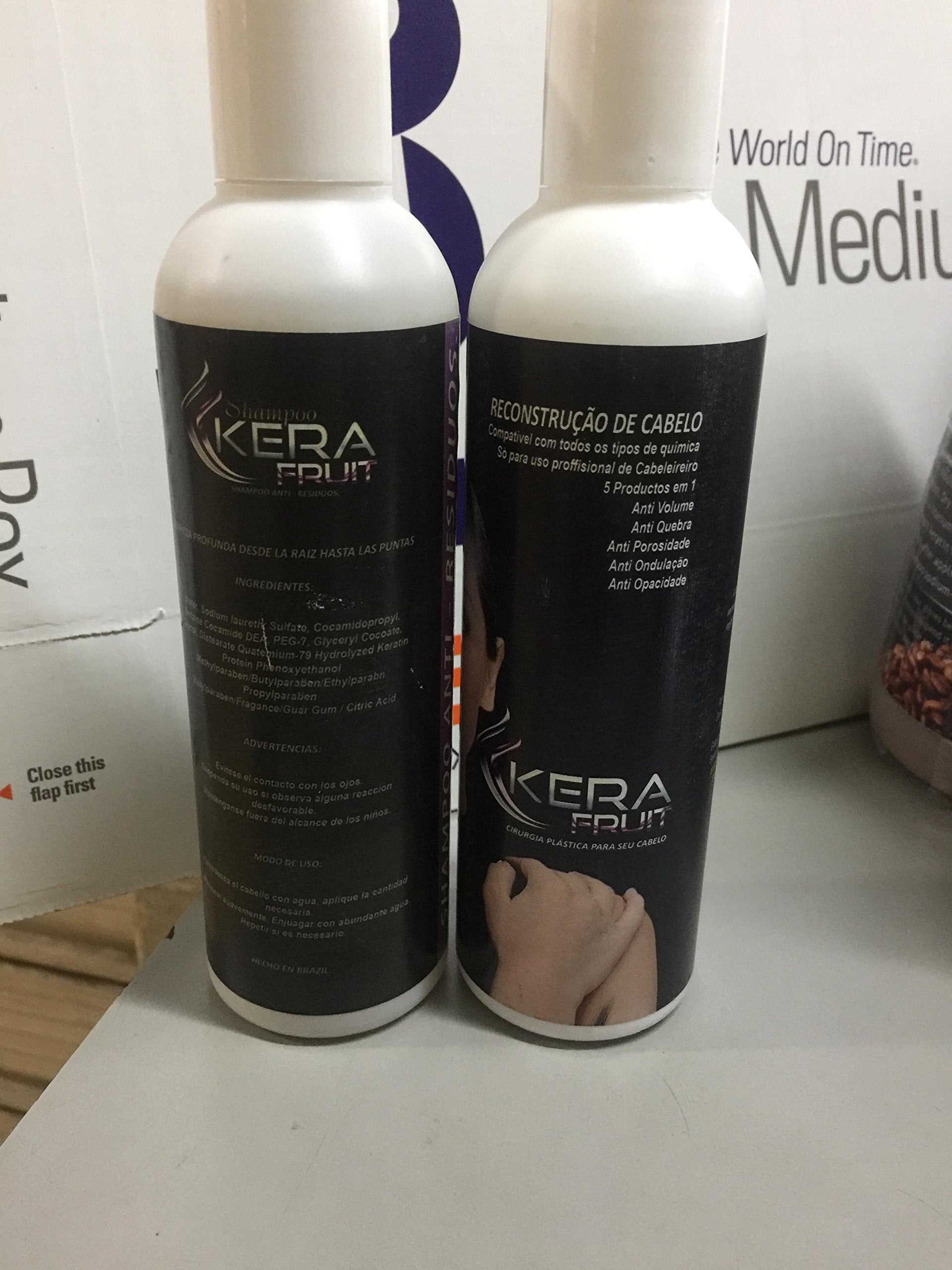 KERA FRUIT Keratin Treatment Kit with Shampoo – 16 oz / 500 ml – Deep Smoothing