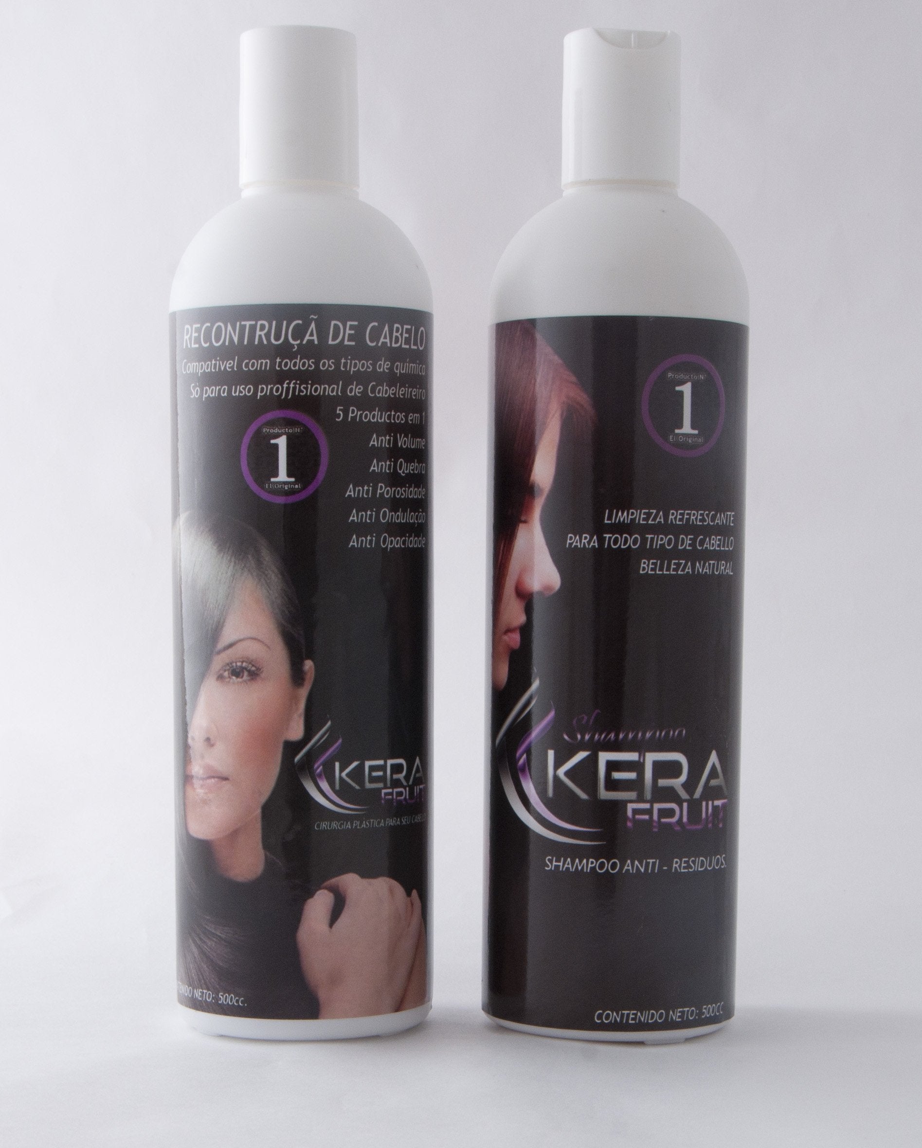 KERA FRUIT Keratin Treatment Kit with Shampoo – 16 oz / 500 ml – Deep Smoothing