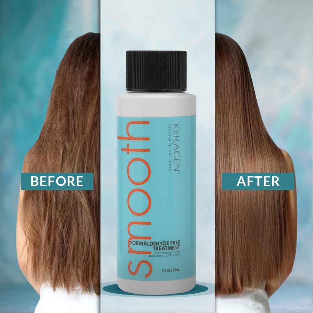 KERAGEN Brazilian Keratin Smoothing Treatment – 2 oz, Formaldehyde Free, For Dry to Damaged Hair