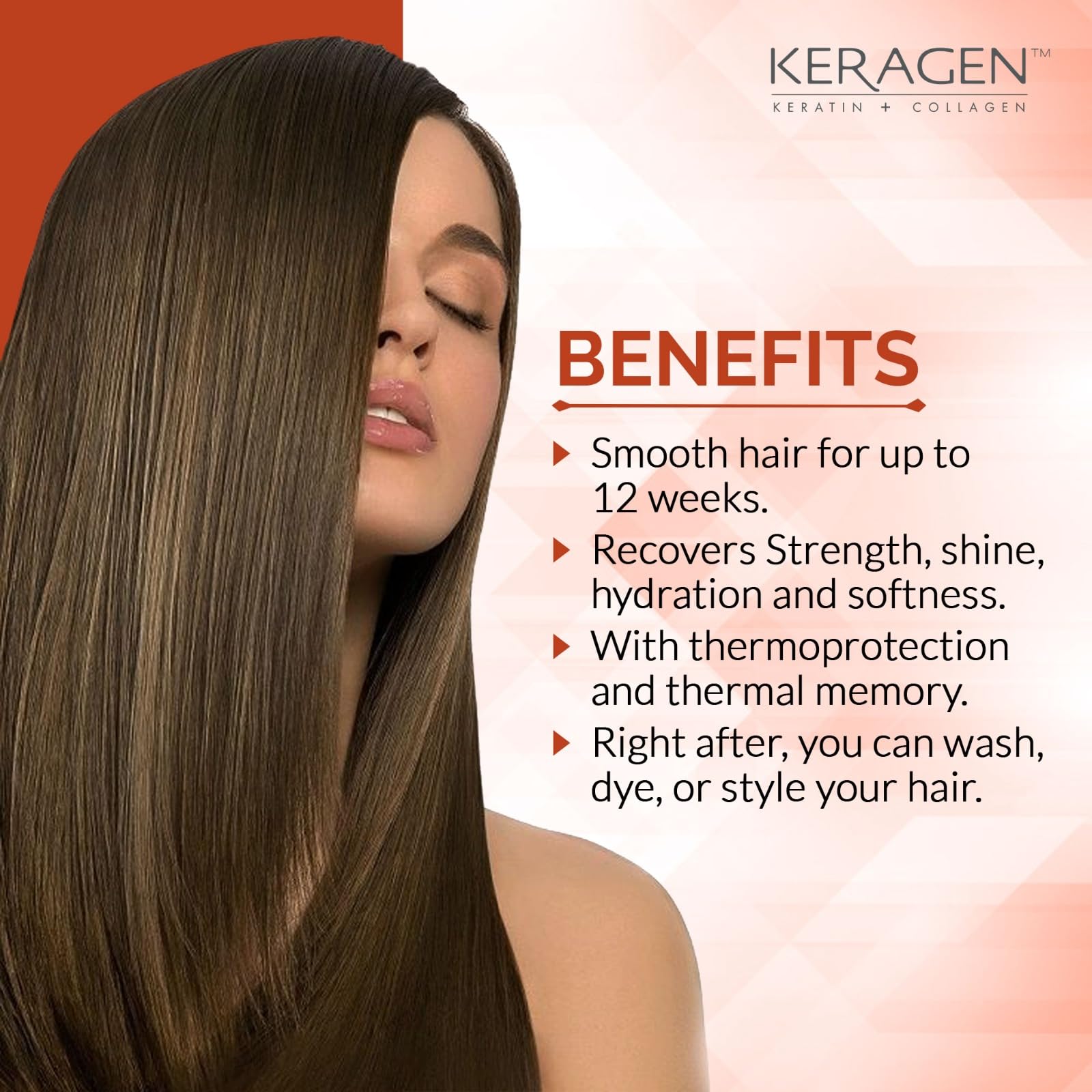Keragen Brazilian Keratin Smoothing Treatment – Formaldehyde-Free Home Blowout Kit (16 oz) | Organic Keratin & Collagen