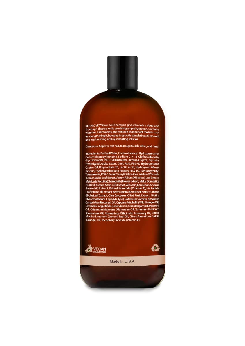Keralove Shampoo – Vegan, Sulfate-Free Hair Regrowth with Stem Cell, Keratin & Biotin