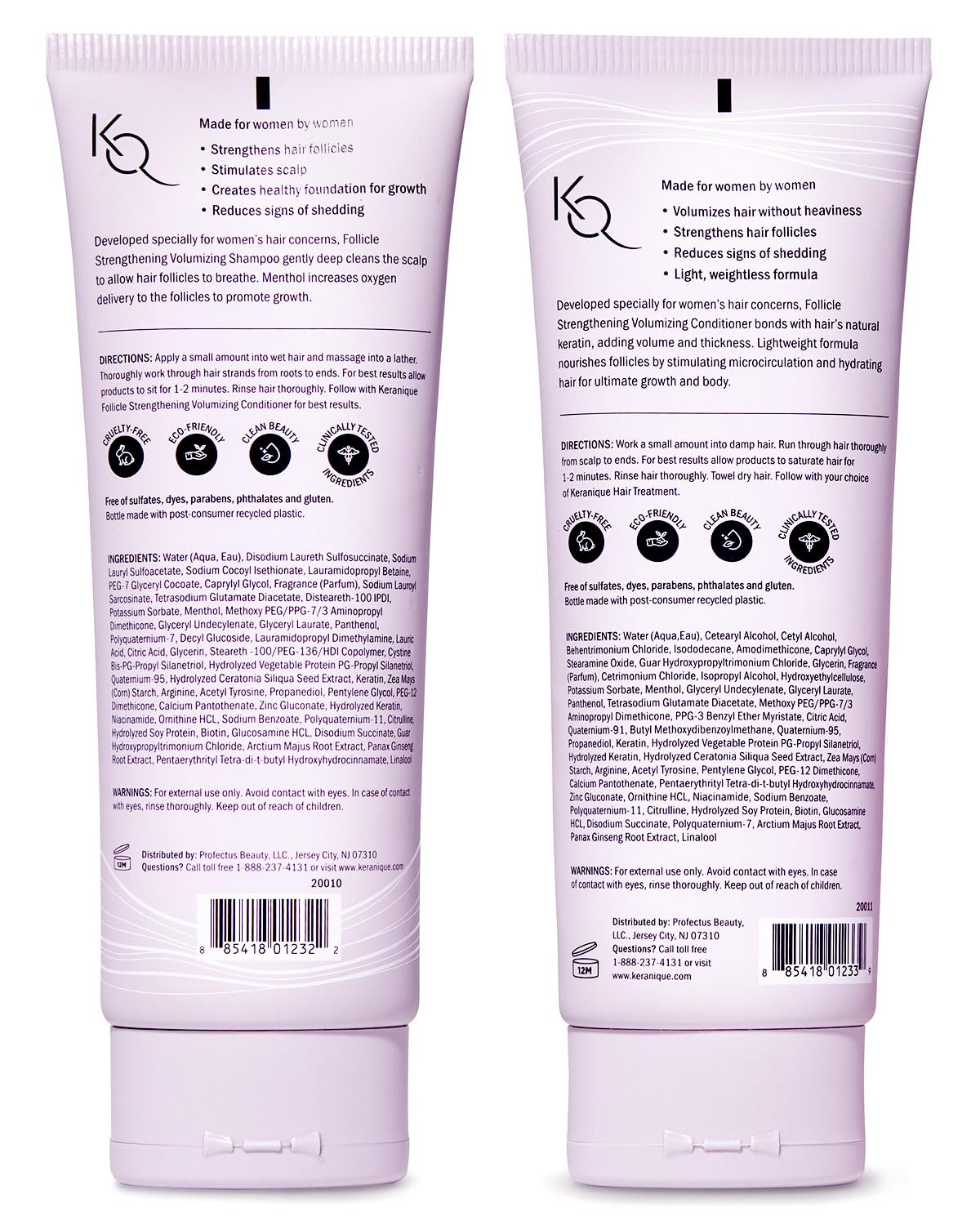 Keranique Volumizing Shampoo & Conditioner for Fine, Thinning Hair