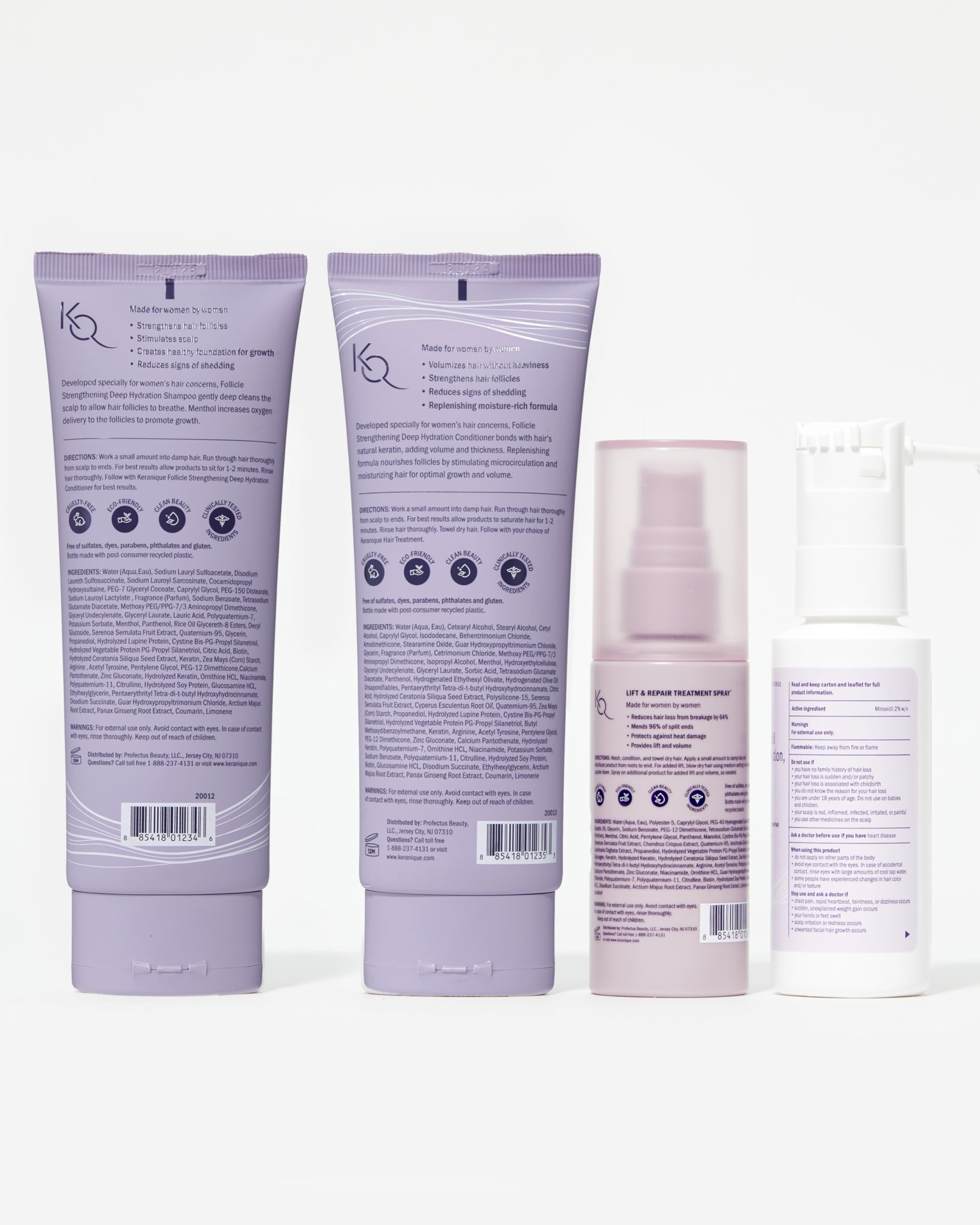 Keranique Hair Growth System for Women – Minoxidil 2% Regrowth + Hydrating Shampoo & Conditioner