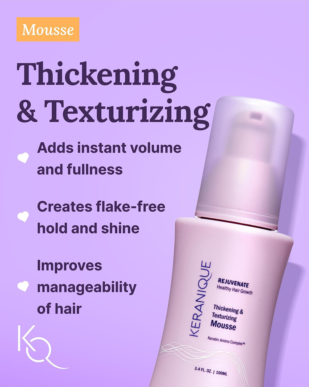 Keranique Volumizing Shampoo & Conditioner Set with Thickening Mousse