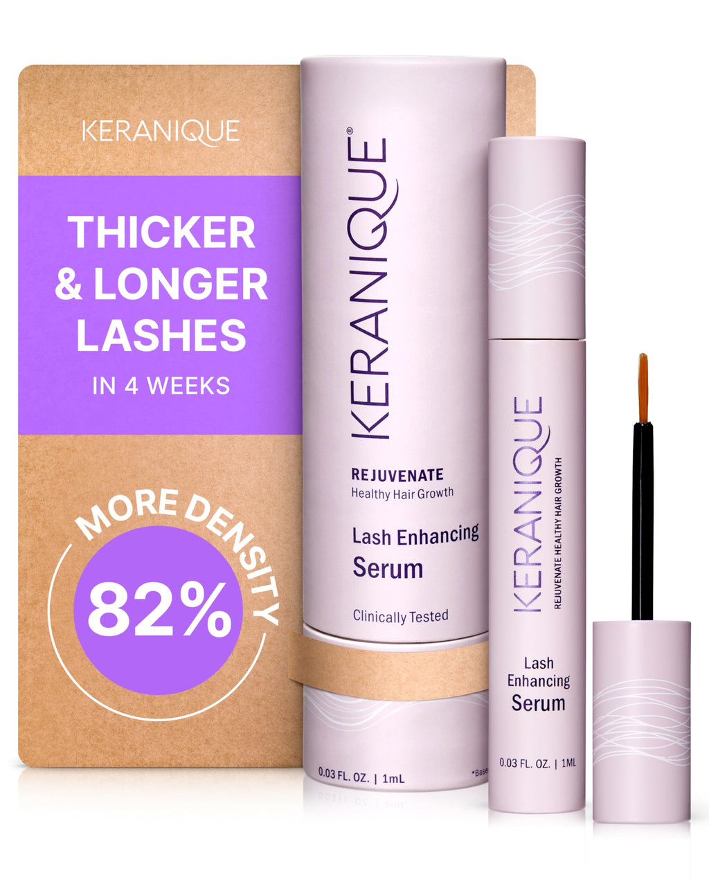 Keranique Lash Growth Serum – Intense Eyelash Enhancer for Thin & Brittle Lashes