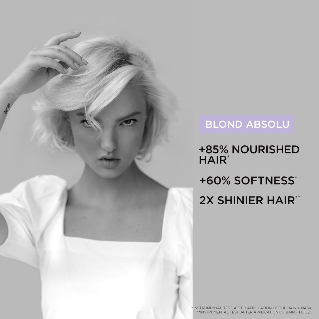 Kerastase Blond Absolu Ultra-Violet Purple Hair Mask for Lightened, Grey Hair | Neutralizes Brass with Hyaluronic Acid, 6.8 fl oz
