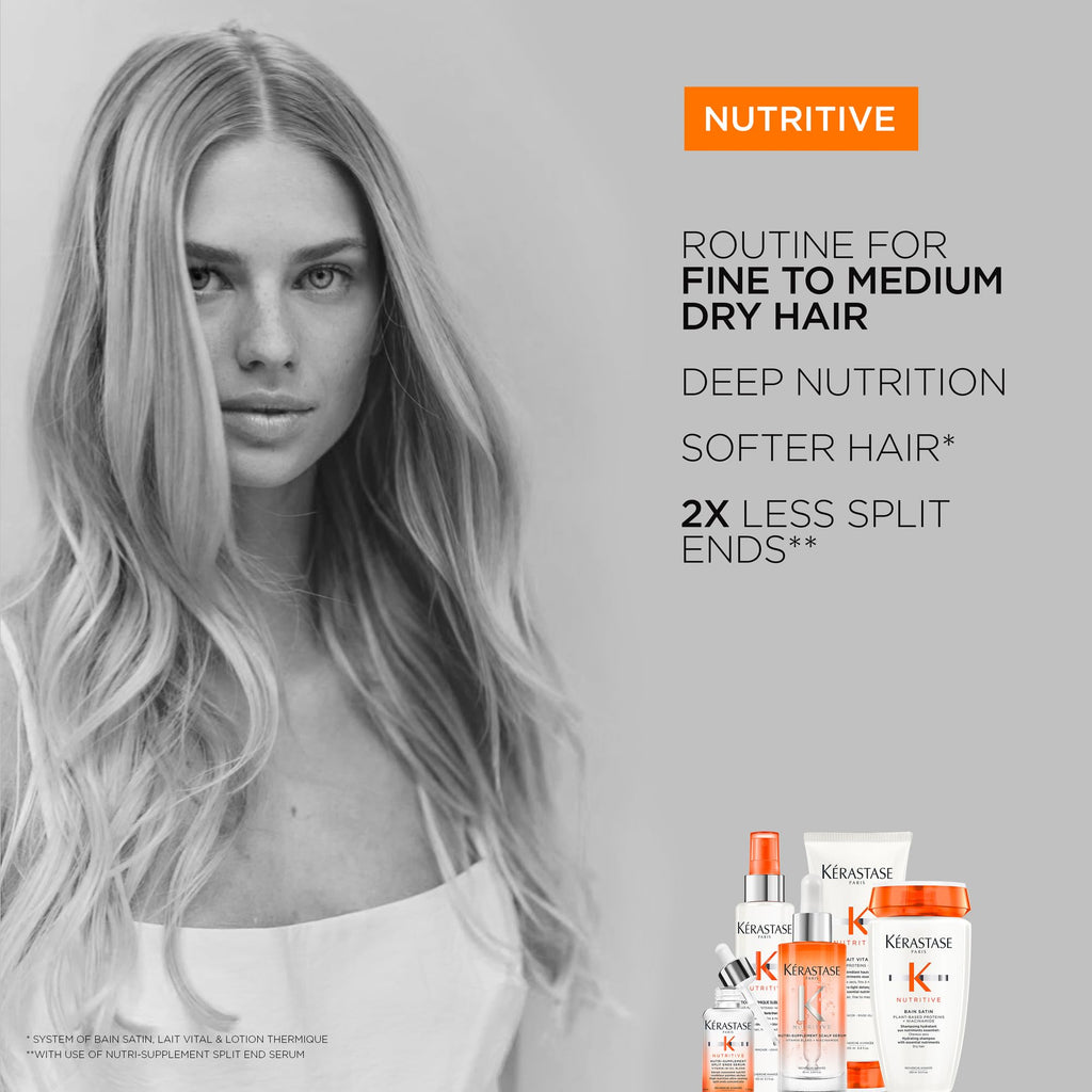 Kerastase Nutritive Lait Vital Hydrating Conditioner | For Fine to Medium Dry Hair | Travel Size 2.5 Fl Oz