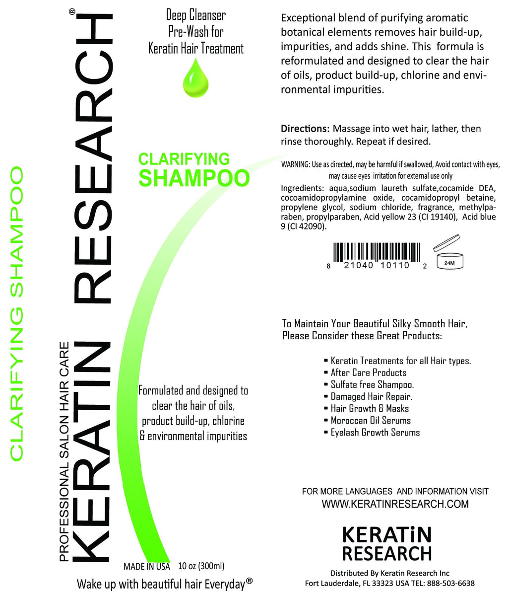 KERATIN RESEARCH Best Clarifying Shampoo for Keratin Treatments (10oz) – Deep Clean & Open Cuticles