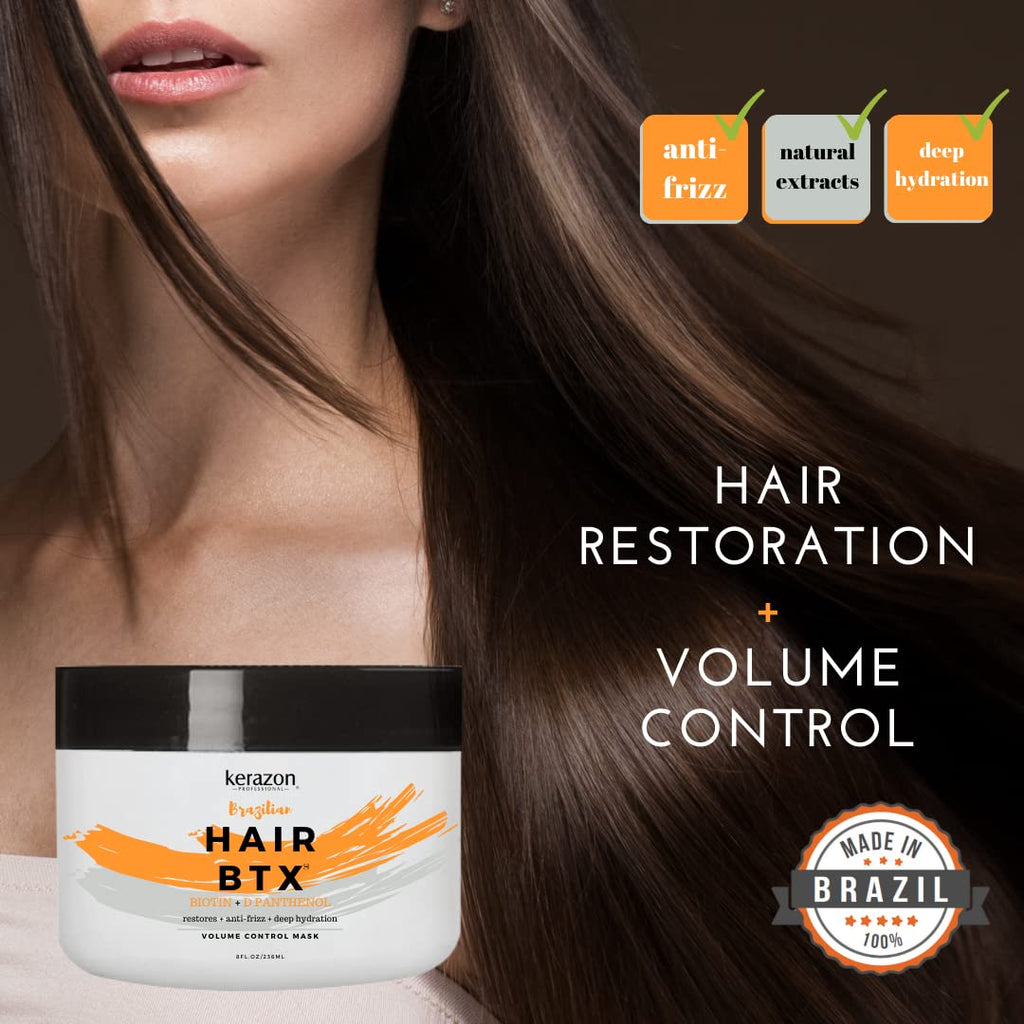 KERAZON Brazilian Hair BTX Treatment Mask 8oz – Deep Conditioning & Smoothing