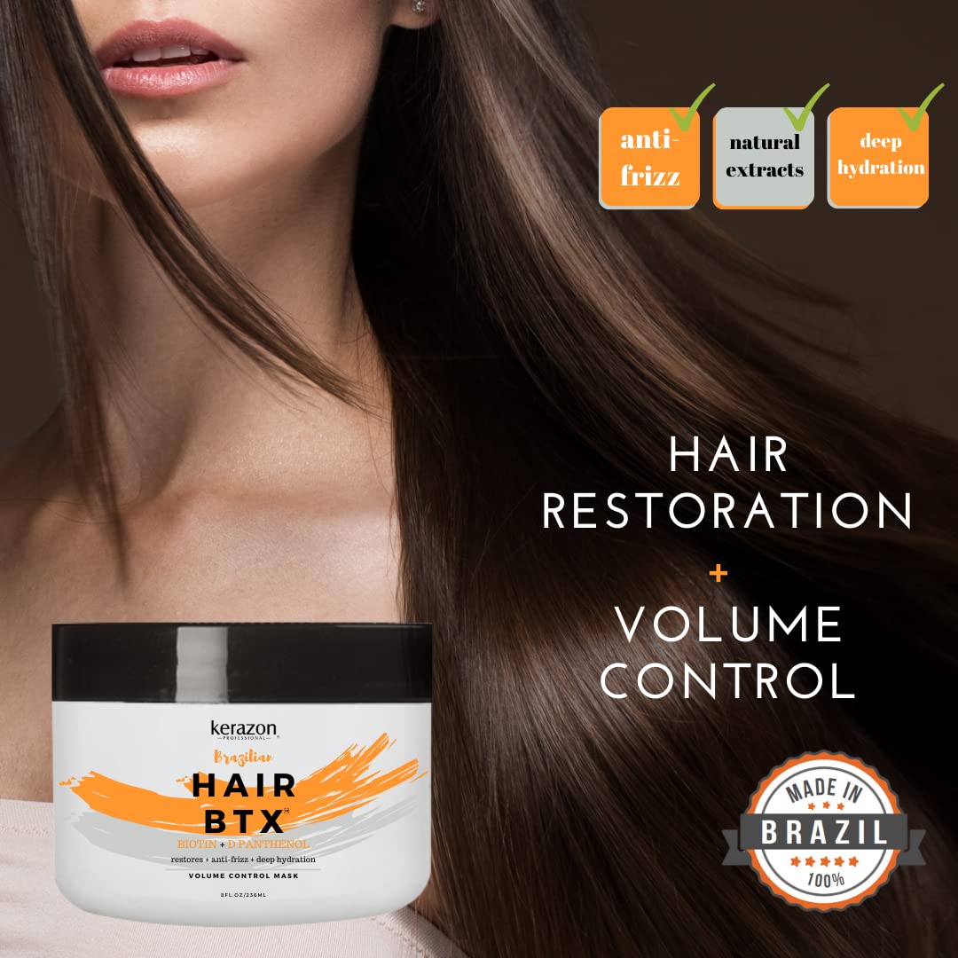 KERAZON Brazilian Hair BTX Treatment Mask 8oz – Deep Conditioning & Smoothing