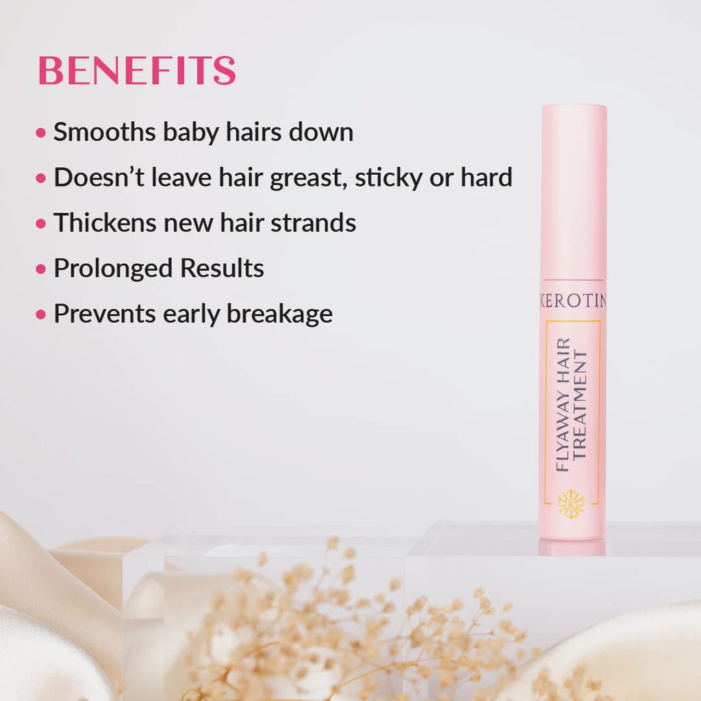 Kerotin Flyaway Hair Serum Treatment | Frizz Control & Baby Hair - Made in USA