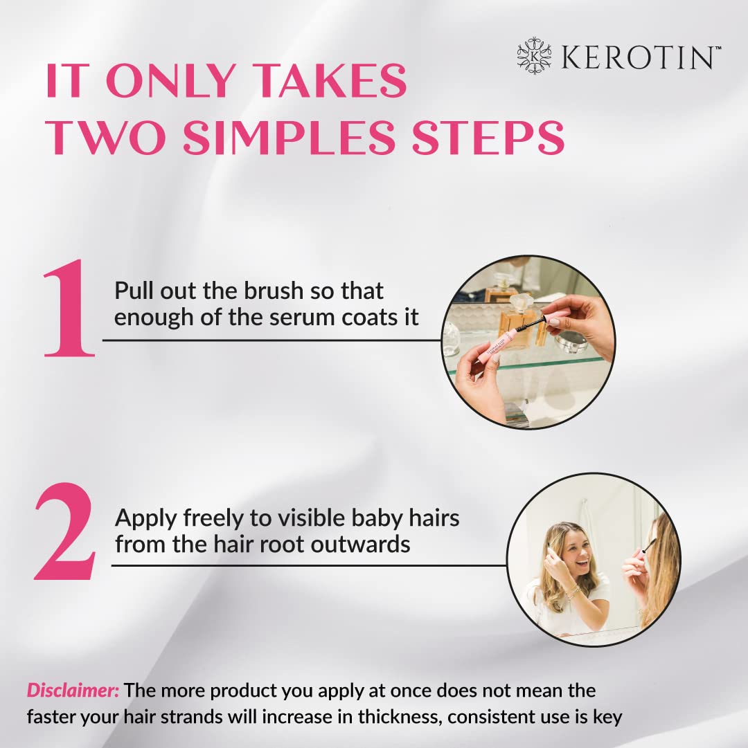 Kerotin Flyaway Hair Serum Treatment | Frizz Control & Baby Hair - Made in USA