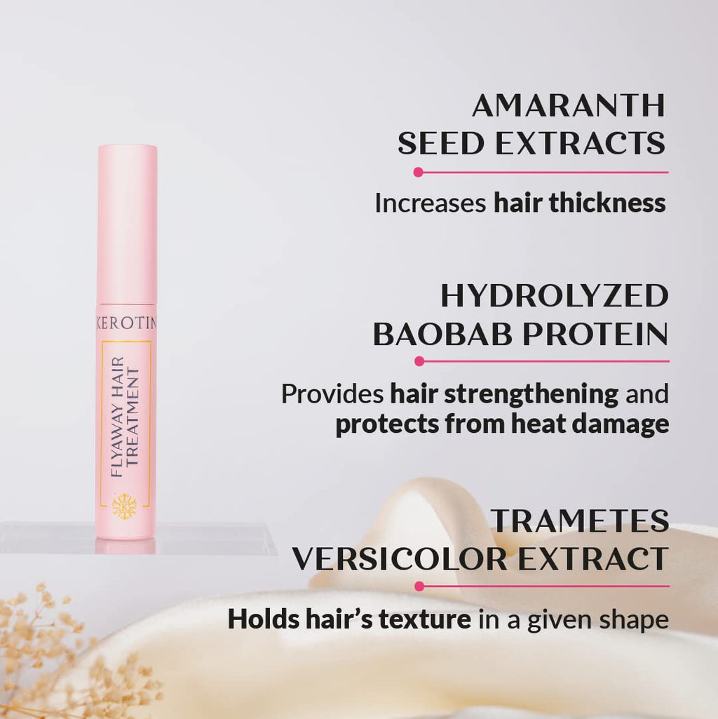 Kerotin Flyaway Hair Serum Treatment | Frizz Control & Baby Hair - Made in USA