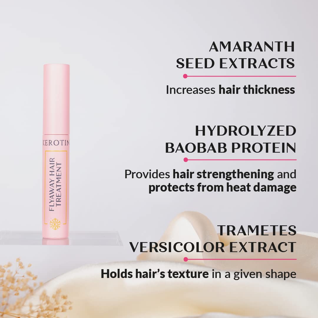 Kerotin Flyaway Hair Serum Treatment | Frizz Control & Baby Hair - Made in USA