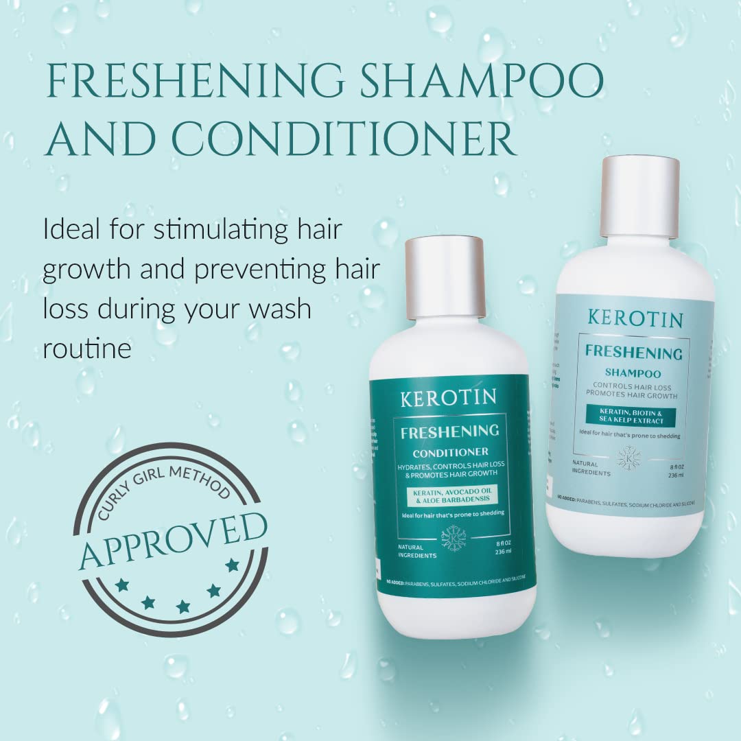 Kerotin Hair Growth Shampoo & Conditioner Set | Rosemary, Biotin & Keratin | Made in USA