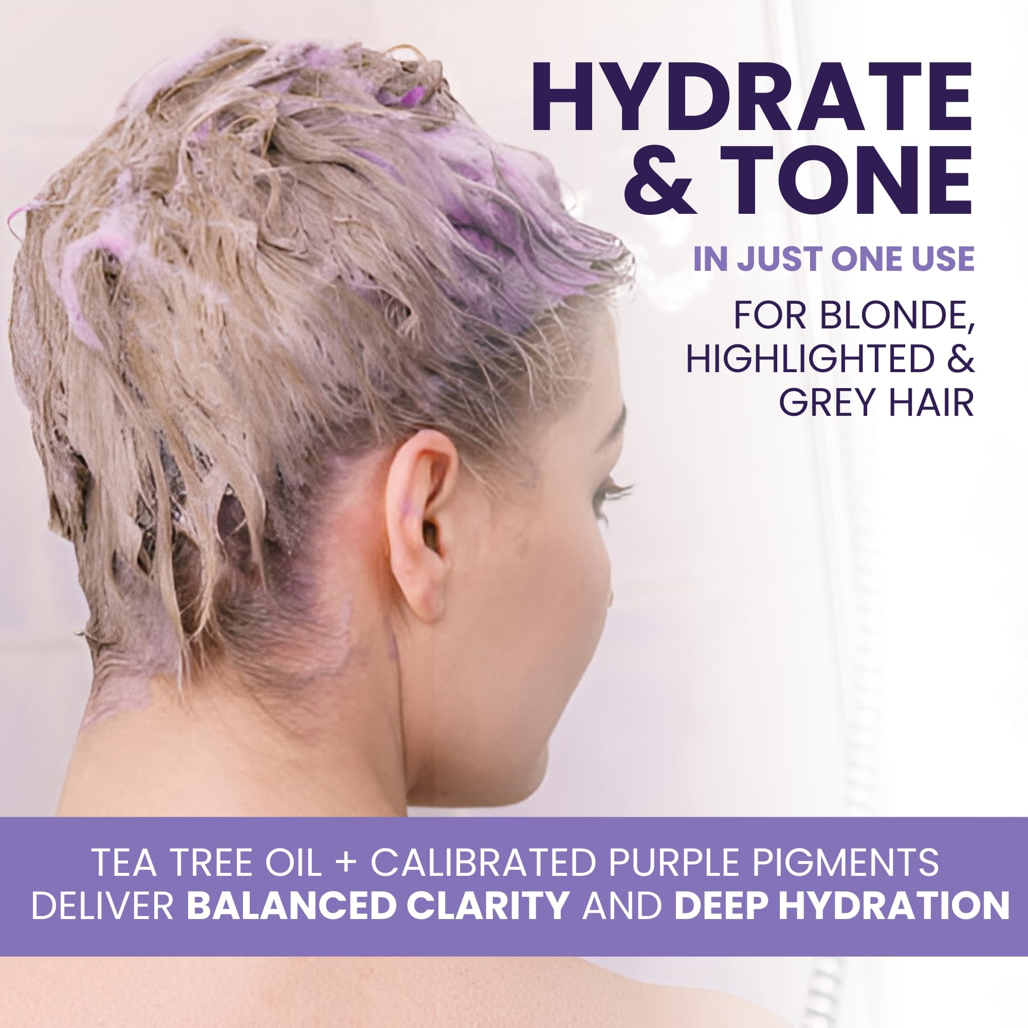 KESMEDIK Tea Tree Purple Conditioner – Anti-Brass Toner for Blonde, Silver & Gray Hair | 16 fl oz