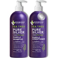 KESMEDIK Tea Tree Purple Shampoo & Conditioner Set – Anti-Brass Toner for Gray, Bleached, White & Blonde Hair | Sulfate-Free