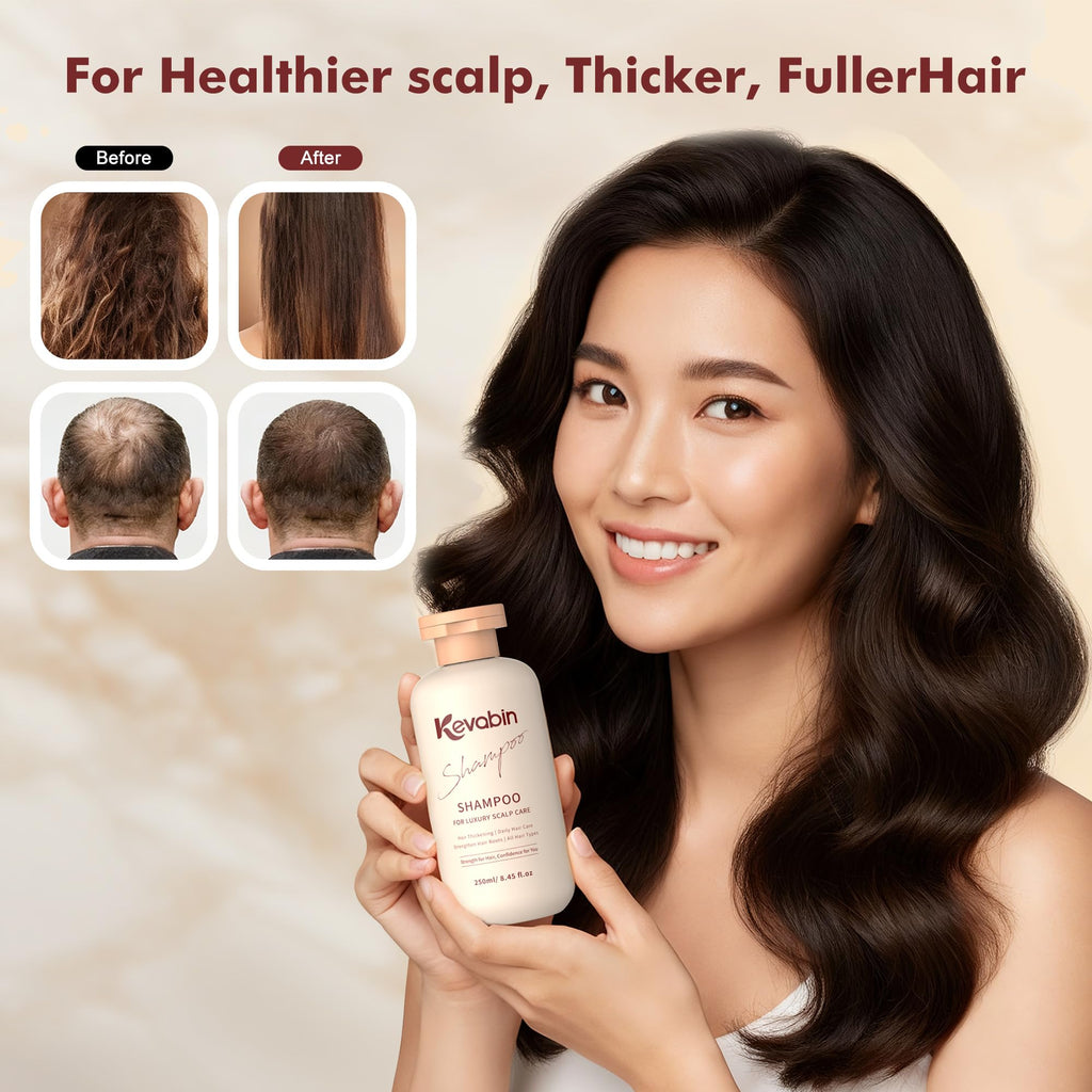 Kevabin Hair Growth Shampoo for Thinning Hair – Biotin, Caffeine & Ginger for Stronger Roots