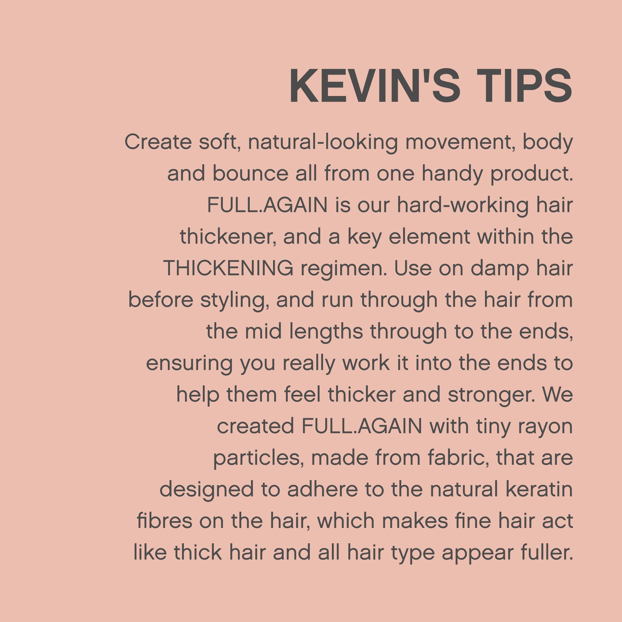 Kevin Murphy FULL.AGAIN Hair Thickening Lotion – Volumiser for Fine & Thinning Hair | Sulfate & Paraben Free (2 x 150 mL)