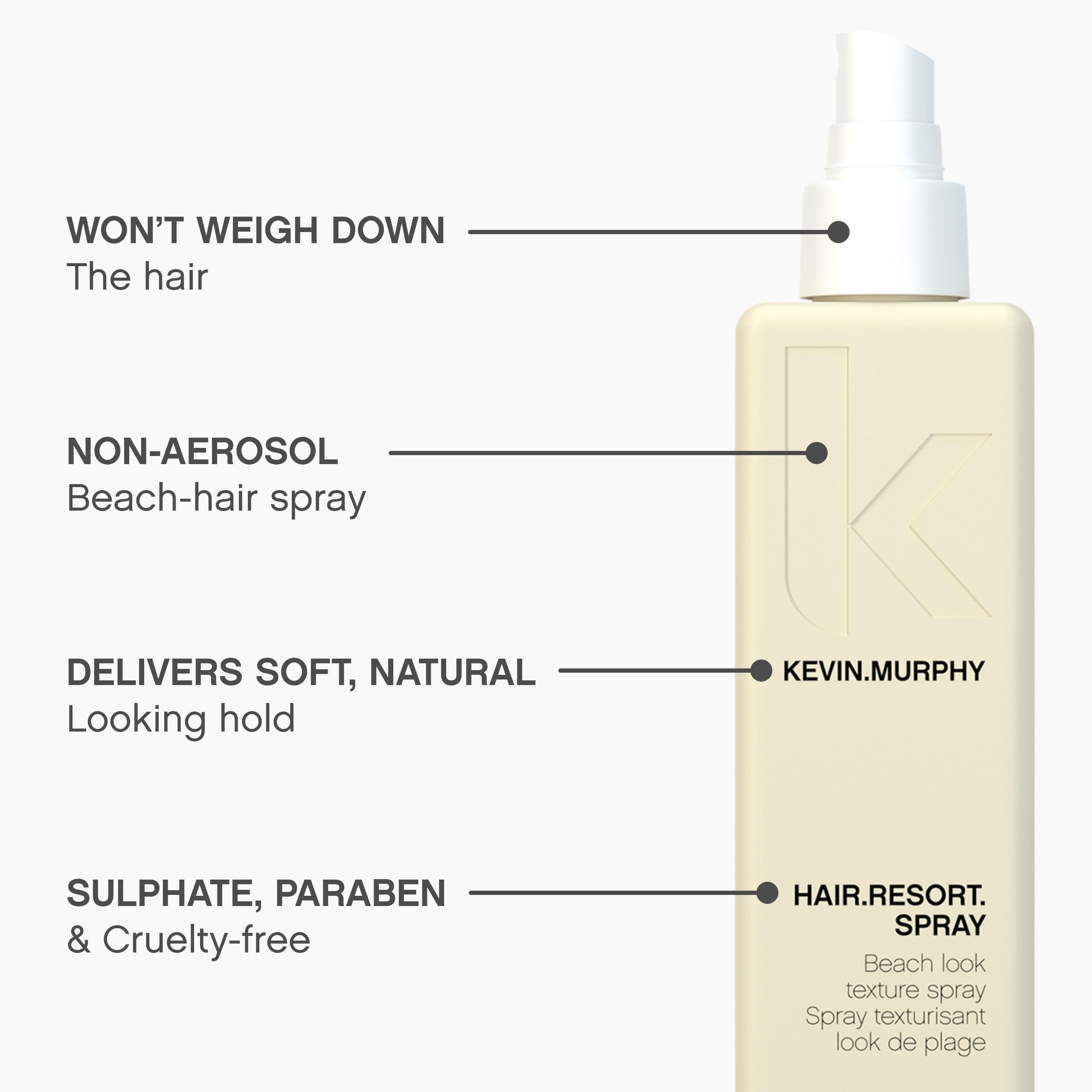 KEVIN.MURPHY HAIR.RESORT.SPRAY – Beach Look Hairspray for Fine & Long Hair (Pack of 2)