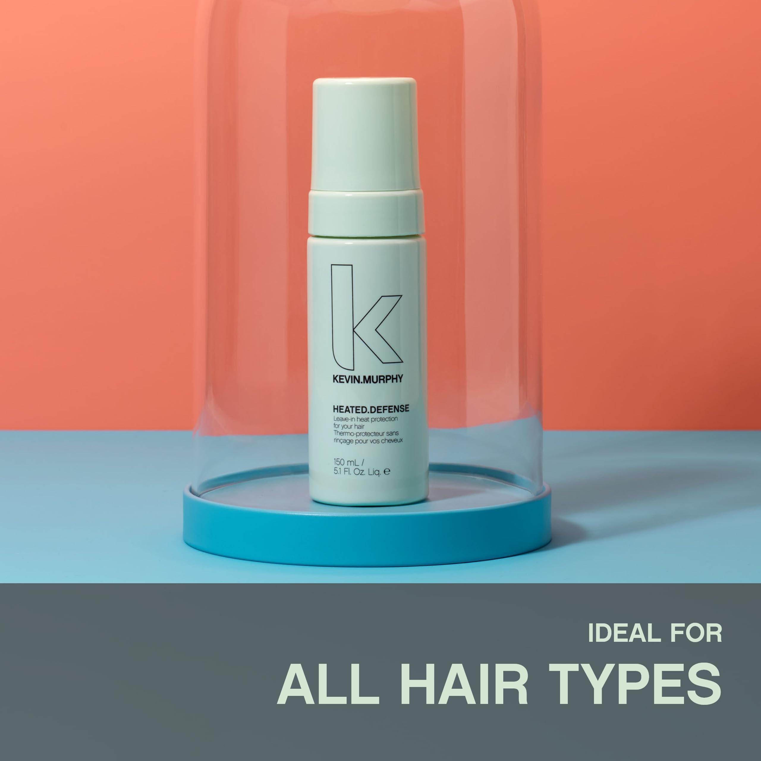 KEVIN.MURPHY HEATED.DEFENSE - Heat Protection Foam for All Hair Types | Leave-In, Cruelty-Free, Pack of 2