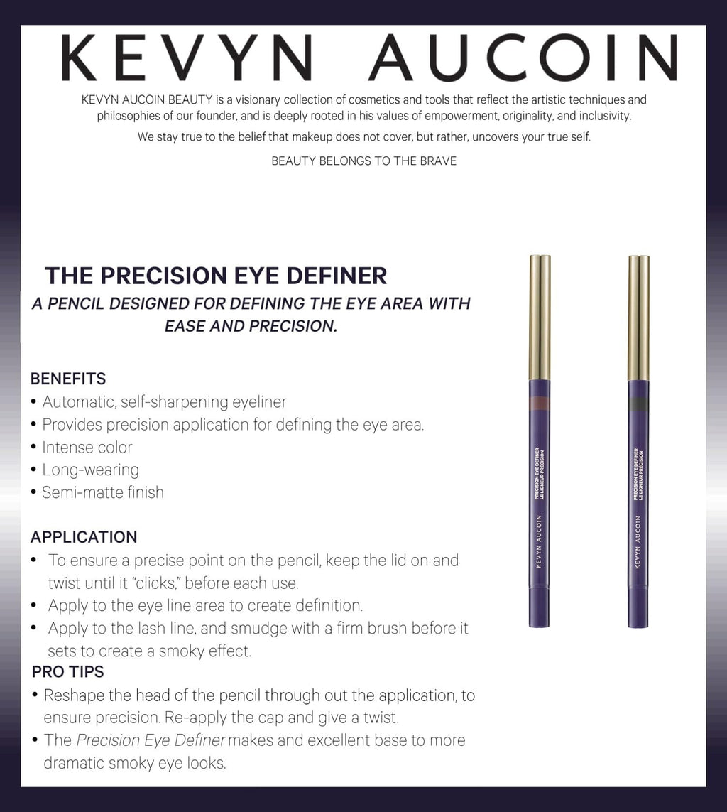 Kevyn Aucoin Precision Eye Definer + Brush, Black (Kohl) | Self-Sharpening, Smudge-Free Gel Eyeliner