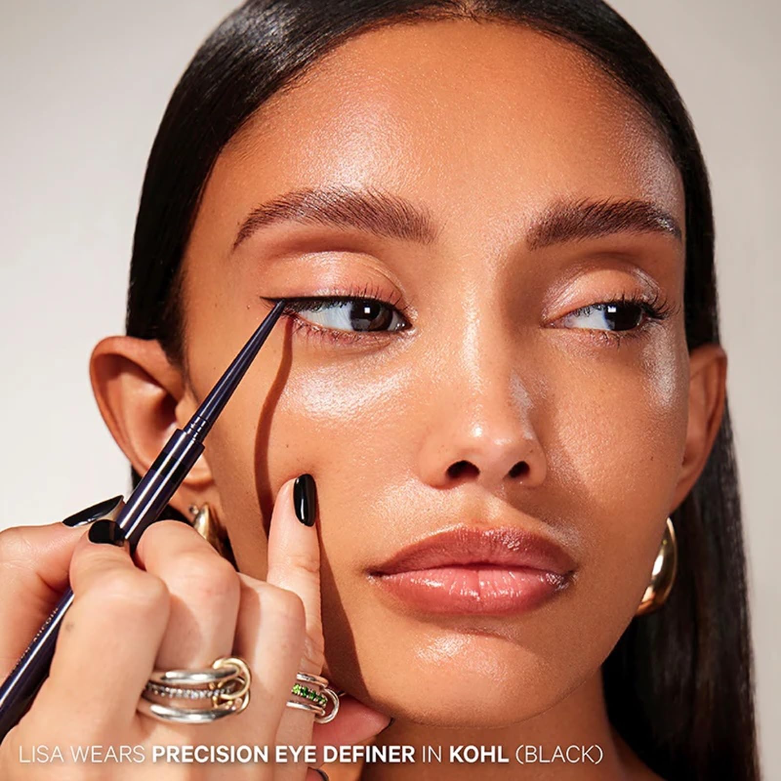 Kevyn Aucoin Precision Eye Definer + Brush, Black (Kohl) | Self-Sharpening, Smudge-Free Gel Eyeliner