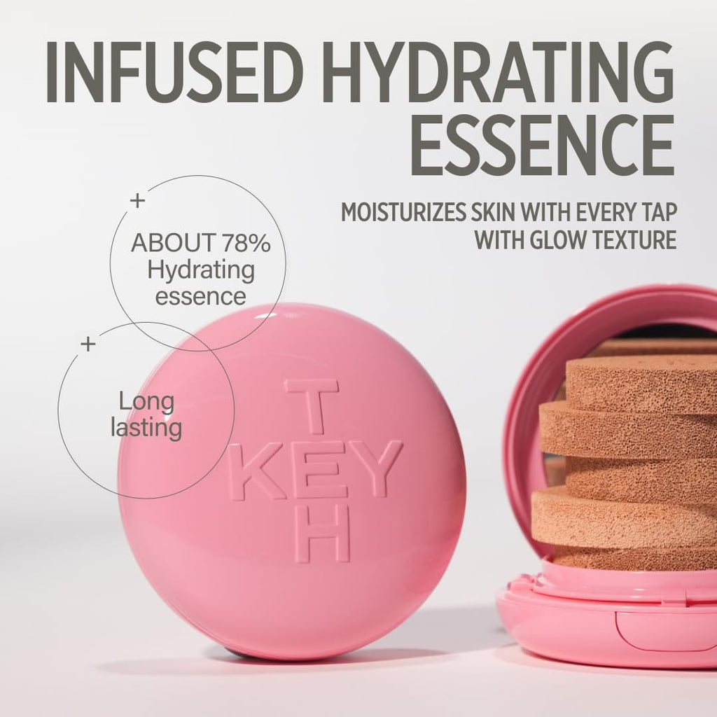 KEYTH Pink Magnet Cushion #03 Pure Beige – Dewy Korean Cushion Foundation with 77% Moisture Essence