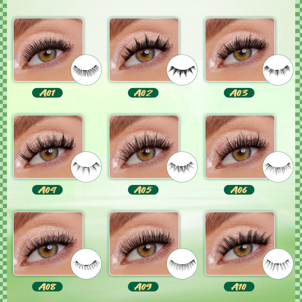 KEYYOU Reusable Magnetic Eyelashes – 2 Pairs with Applicator, No Glue Needed (A06+A09)