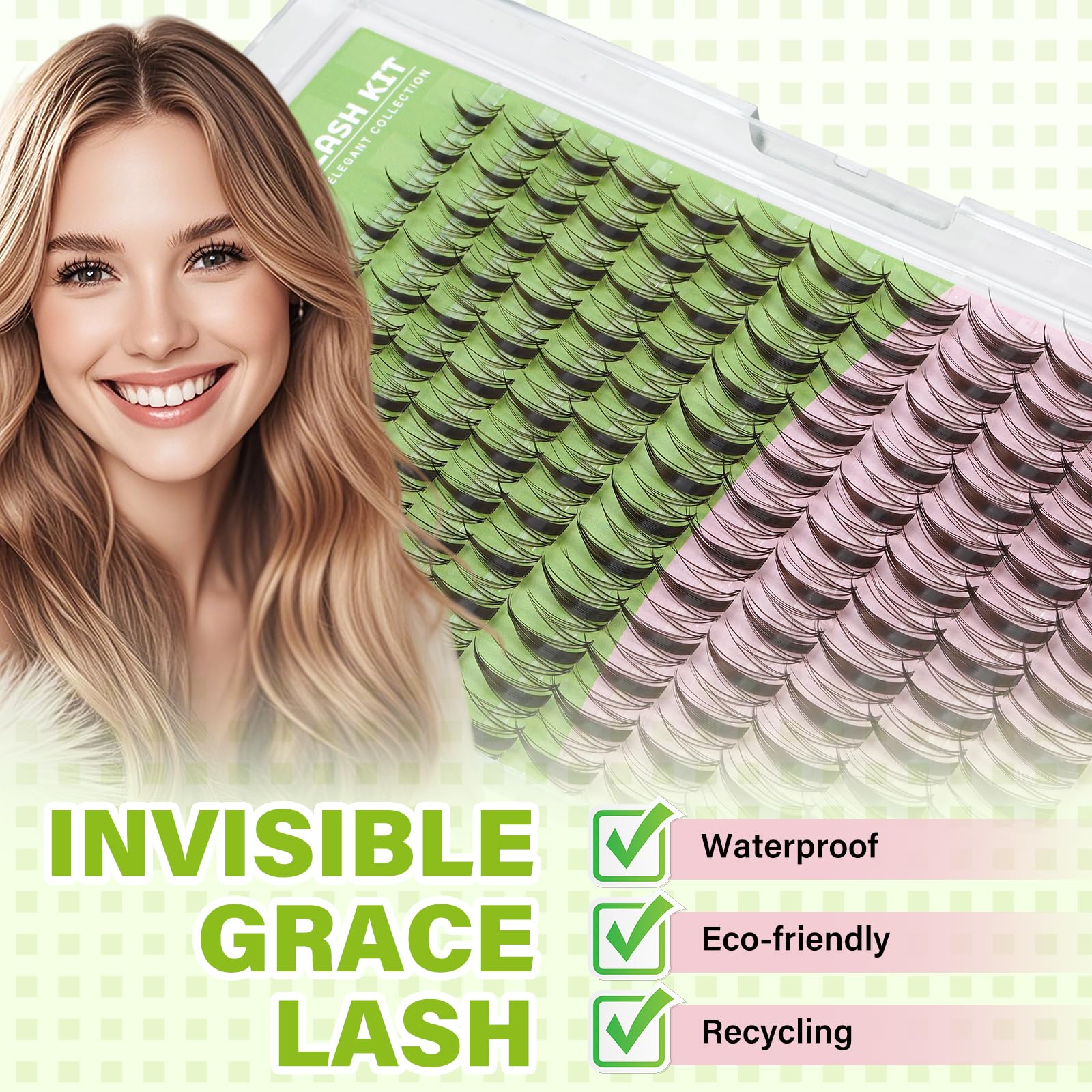 KEYYOU Fairy Brown Lash Clusters | D Curl 144Pcs | Waterproof DIY Lash Extensions at Home