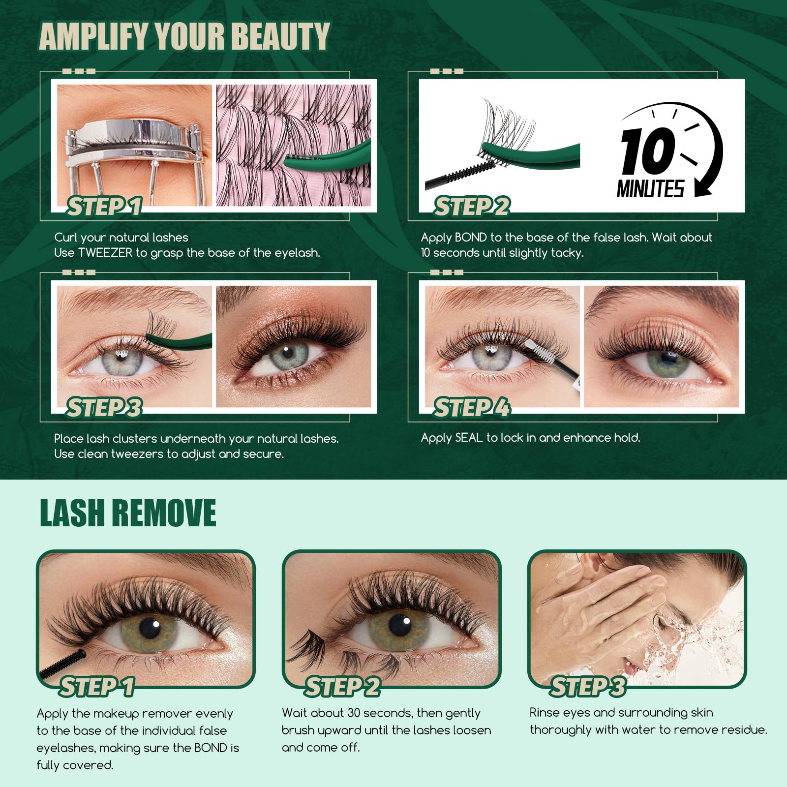 KEYYOU LASH Lash Bond & Seal with Remover – Waterproof 2-in-1 DIY Lash Glue for Clusters