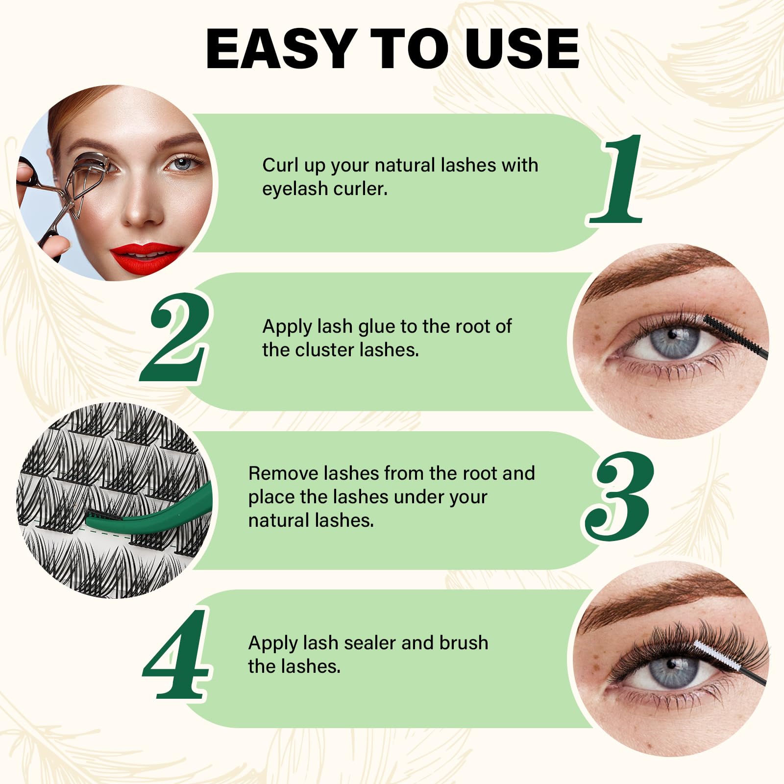 KEYYOU Lash Clusters 144pcs – 18mm DCurl, Ultra-Lightweight & All-Day Comfort | DIY at Home