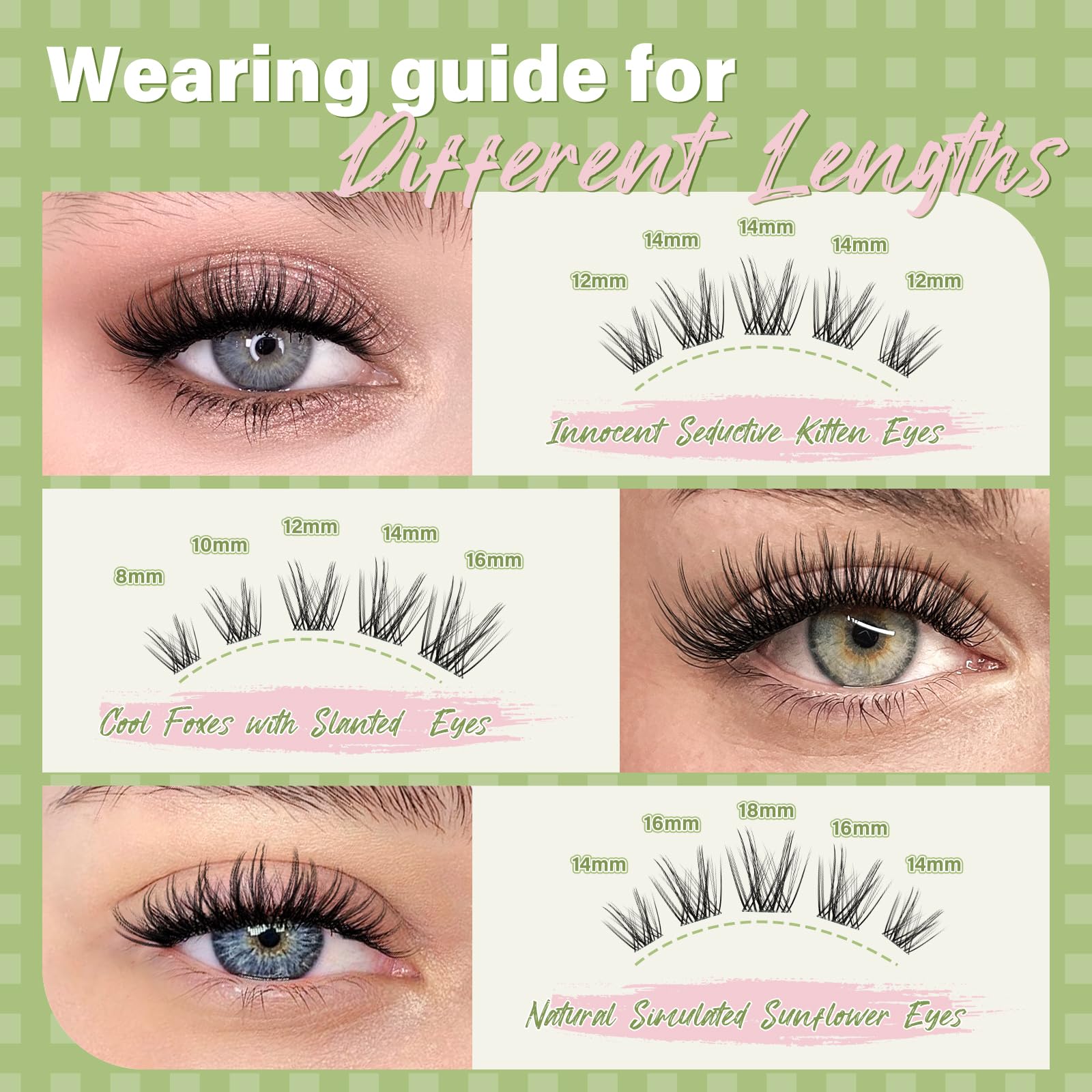 KEYYOU Angel Lash Clusters Kit – D Curl 144Pcs, Invisible Band, Waterproof DIY Lash Kit