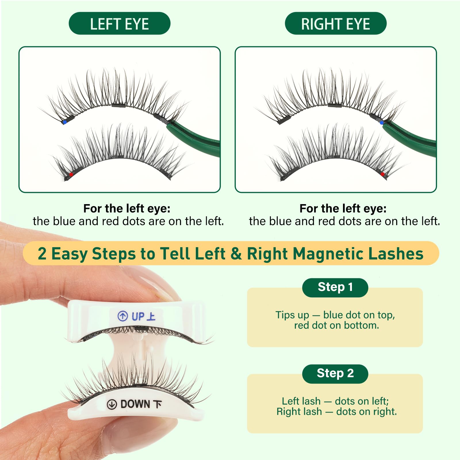 KEYYOU Reusable Magnetic Eyelashes – 2 Pairs with Applicator, No Glue Needed (A06+A09)