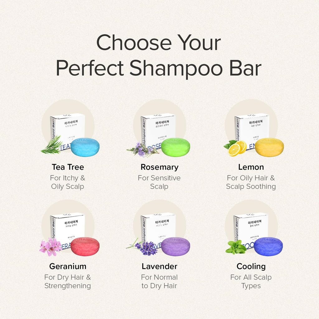KGallery Maka Nature Low-Carbon Shampoo Bar Lemon | Korean K-Beauty, Vegan & Plastic-Free