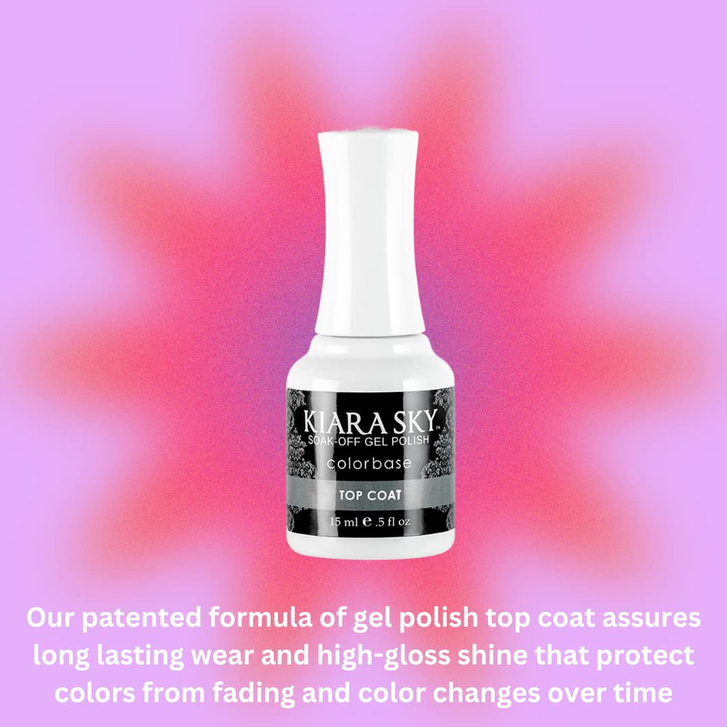 KIARA SKY Gel Polish Top Coat & Base Coat Duo – Soak Off Formula, 0.5 fl oz Each