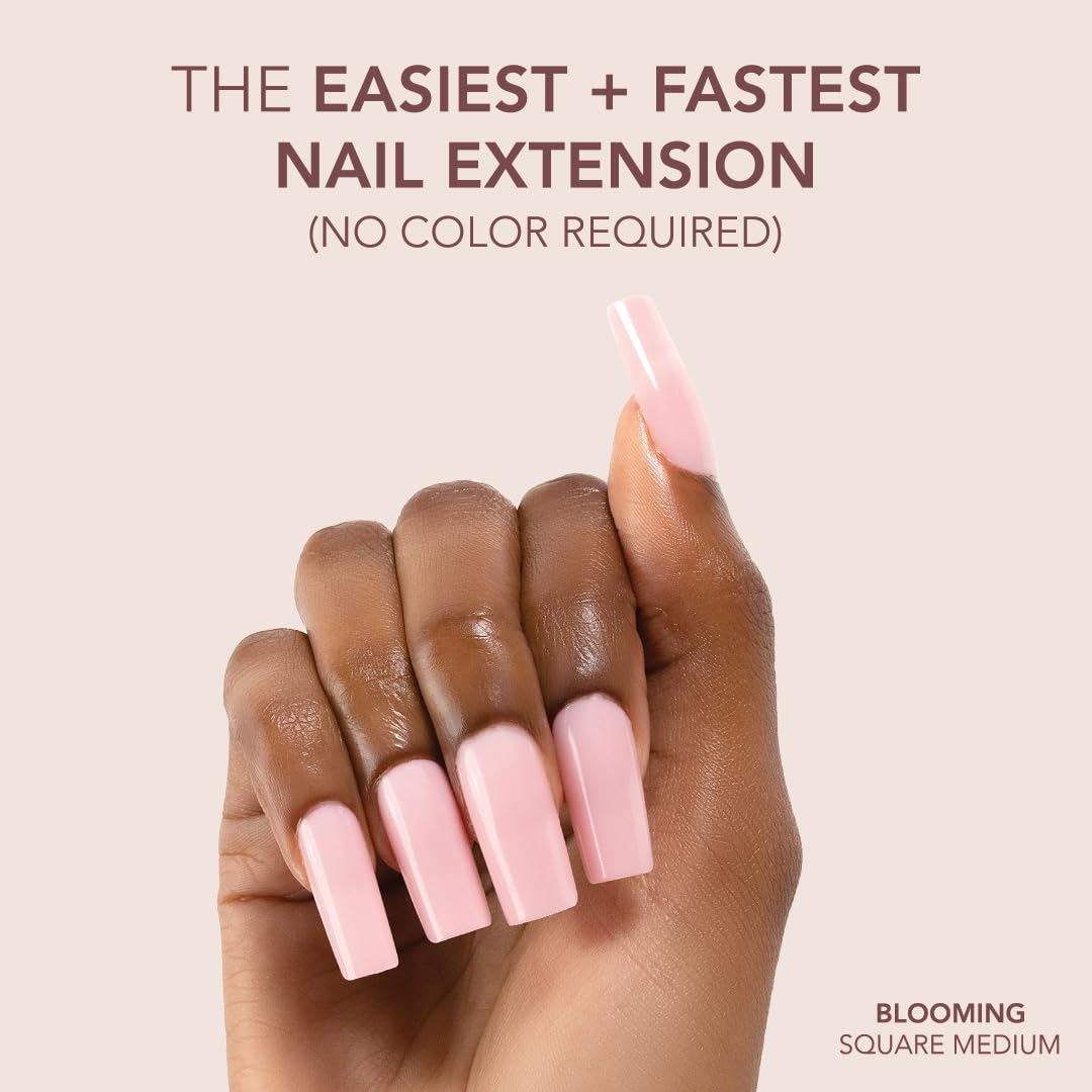 Kiara Sky Blooming Square Medium Cover Gelly Tips – Soak Off Pre-Shaped Soft Gel Nail Extensions