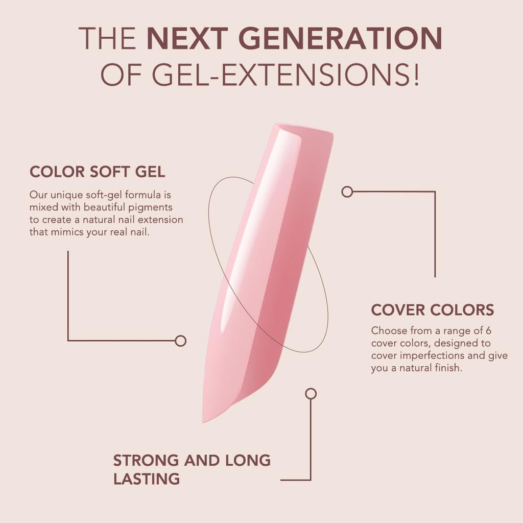 Kiara Sky Blooming Square Medium Cover Gelly Tips – Soak Off Pre-Shaped Soft Gel Nail Extensions