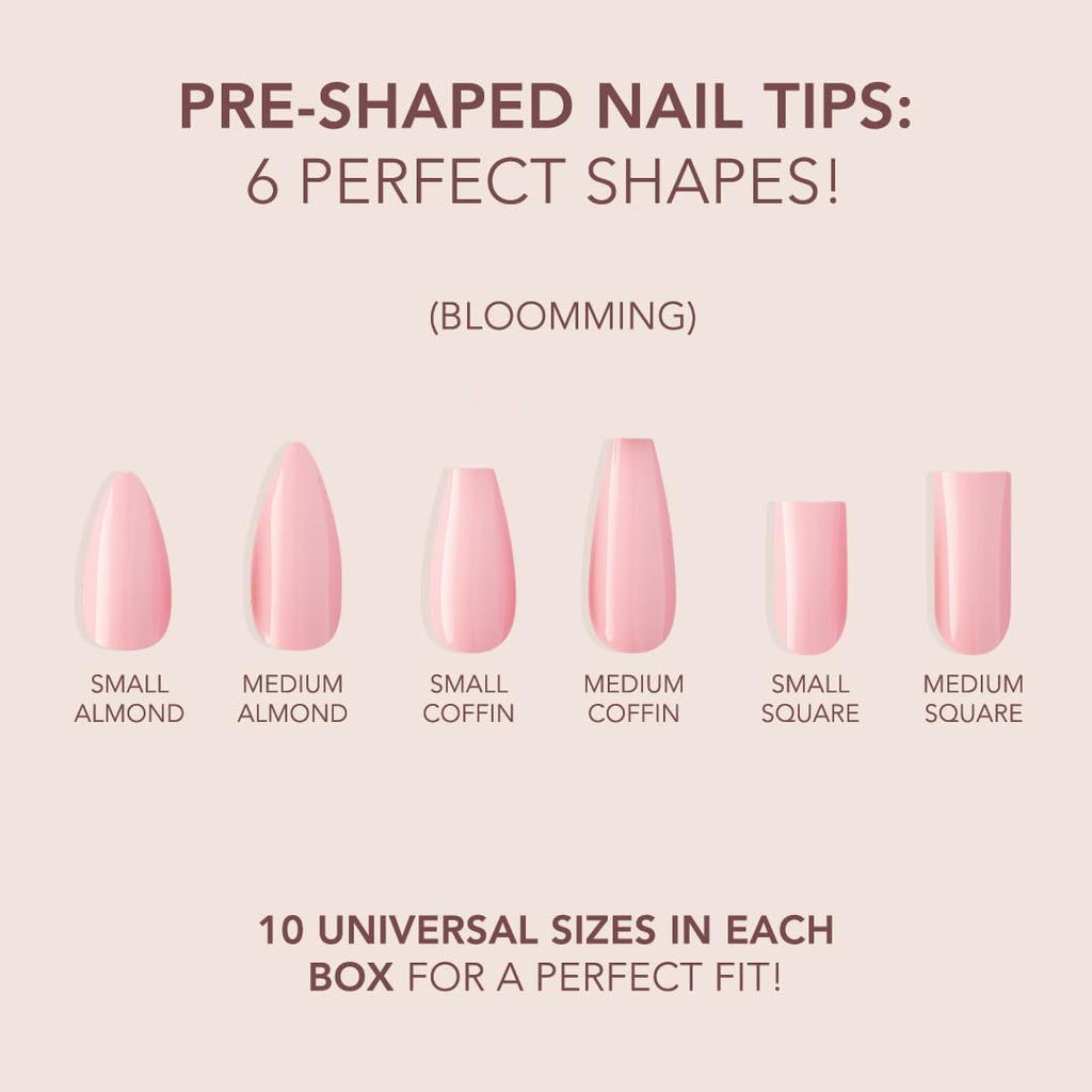 Kiara Sky Blooming Square Medium Cover Gelly Tips – Soak Off Pre-Shaped Soft Gel Nail Extensions