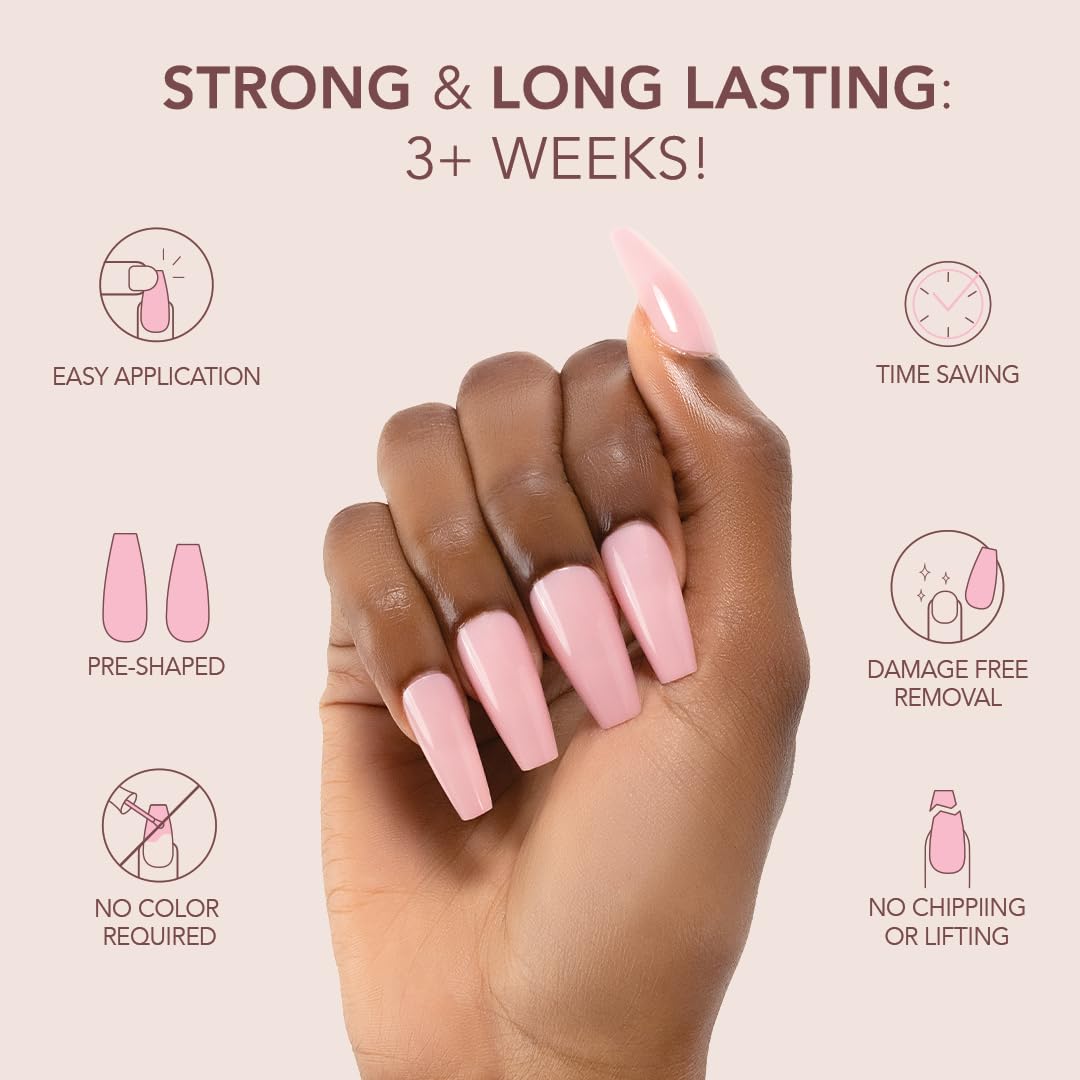 Kiara Sky Blooming Square Medium Cover Gelly Tips – Soak Off Pre-Shaped Soft Gel Nail Extensions