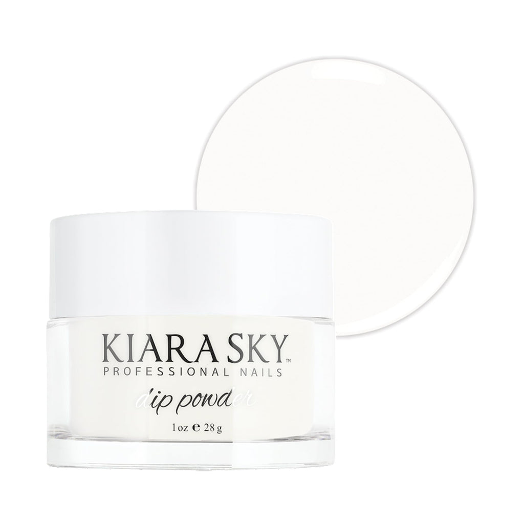 Kiara Sky Dip Powder Milky White – 1 oz | White Tones for Natural Nails