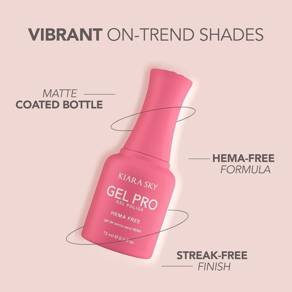 KIARA SKY Gel Pro HEMA-FREE Gel Nail Polish Collection — The Color Spectrum Edit, 12 Colors × 0.5 oz
