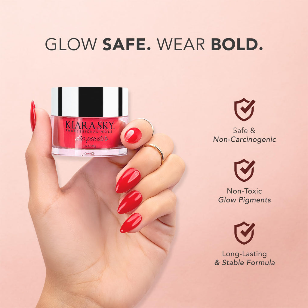 Kiara Sky Glow Collection: Retro Pink Nail Dipping Powder 1 oz (UV/LED/Sun Activated)