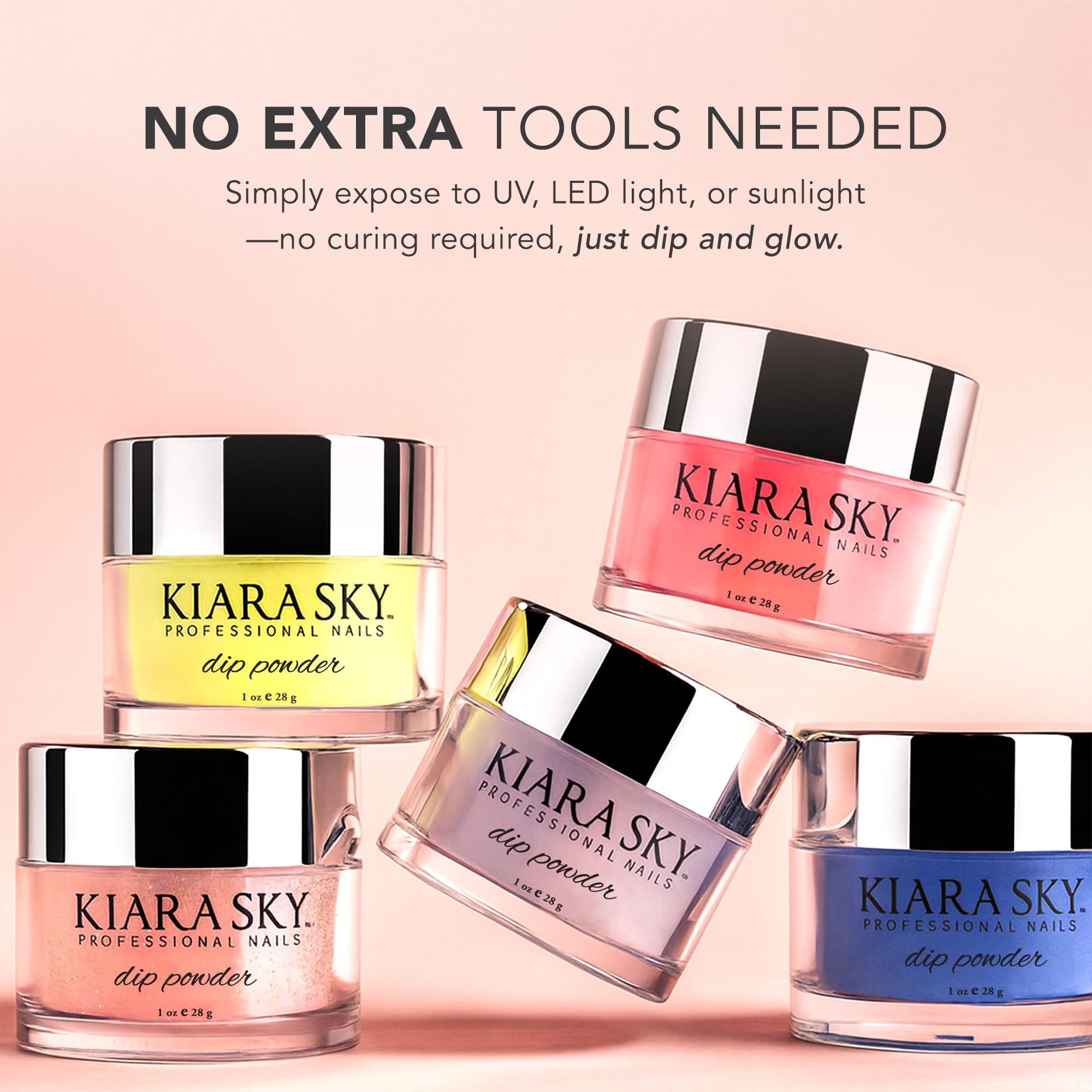 Kiara Sky Glow Collection: Retro Pink Nail Dipping Powder 1 oz (UV/LED/Sun Activated)