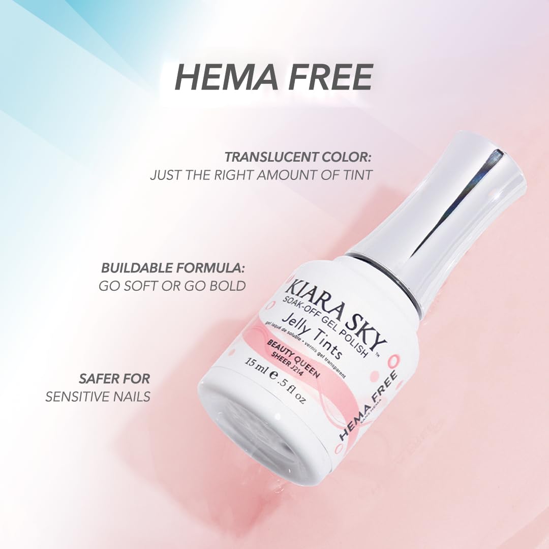 KIARA SKY Jelly Tints Soak Off Gel Polish 15ml – Beauty Queen Peachy Pink