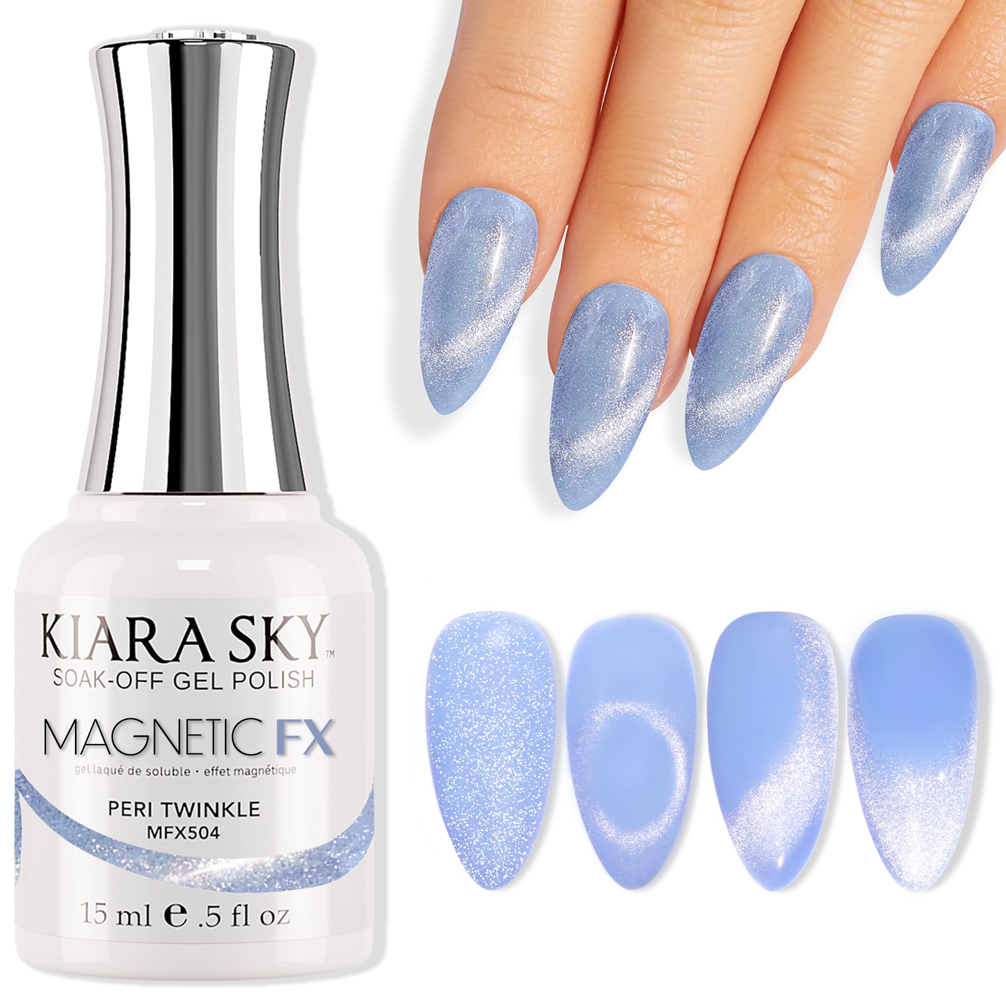KIARA SKY Gel Polish MagneticFX Peri Twinkle Cat Eye Effect – Soak Off 15ml
