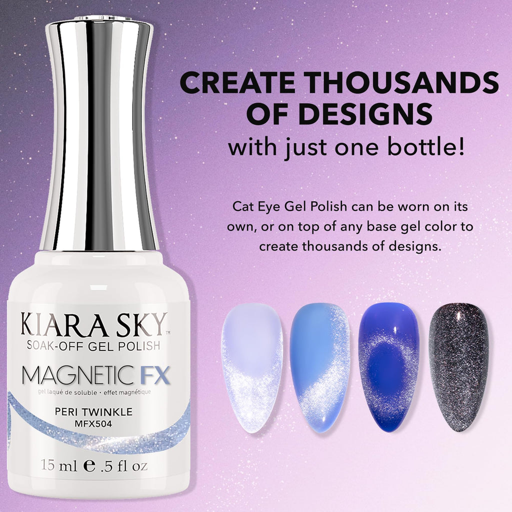 KIARA SKY Gel Polish MagneticFX Peri Twinkle Cat Eye Effect – Soak Off 15ml